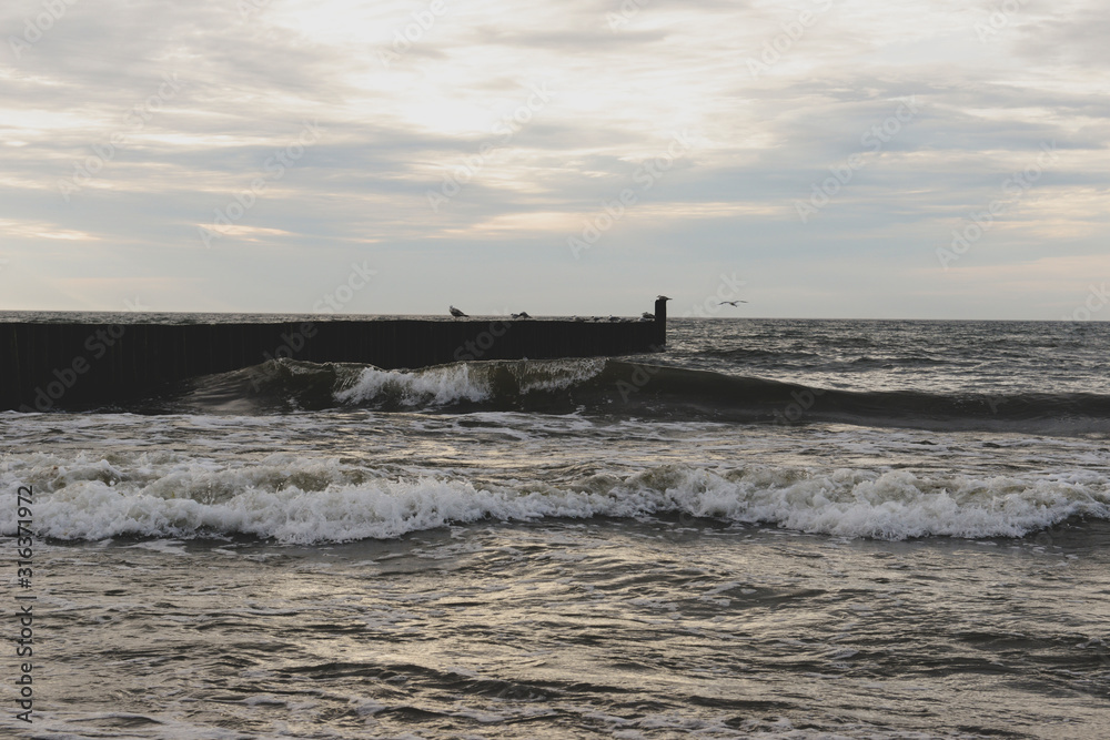 Fototapeta premium Waves in Ustronie Morskie