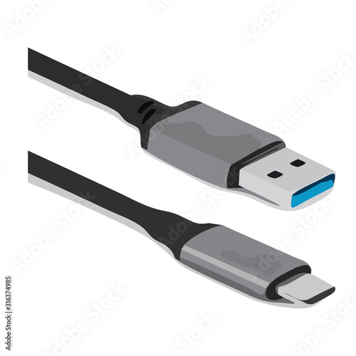USB multimedia cable on a white