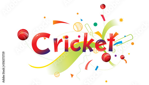 Cricket  sports banner or poster design. Vector abstract colored sports background.