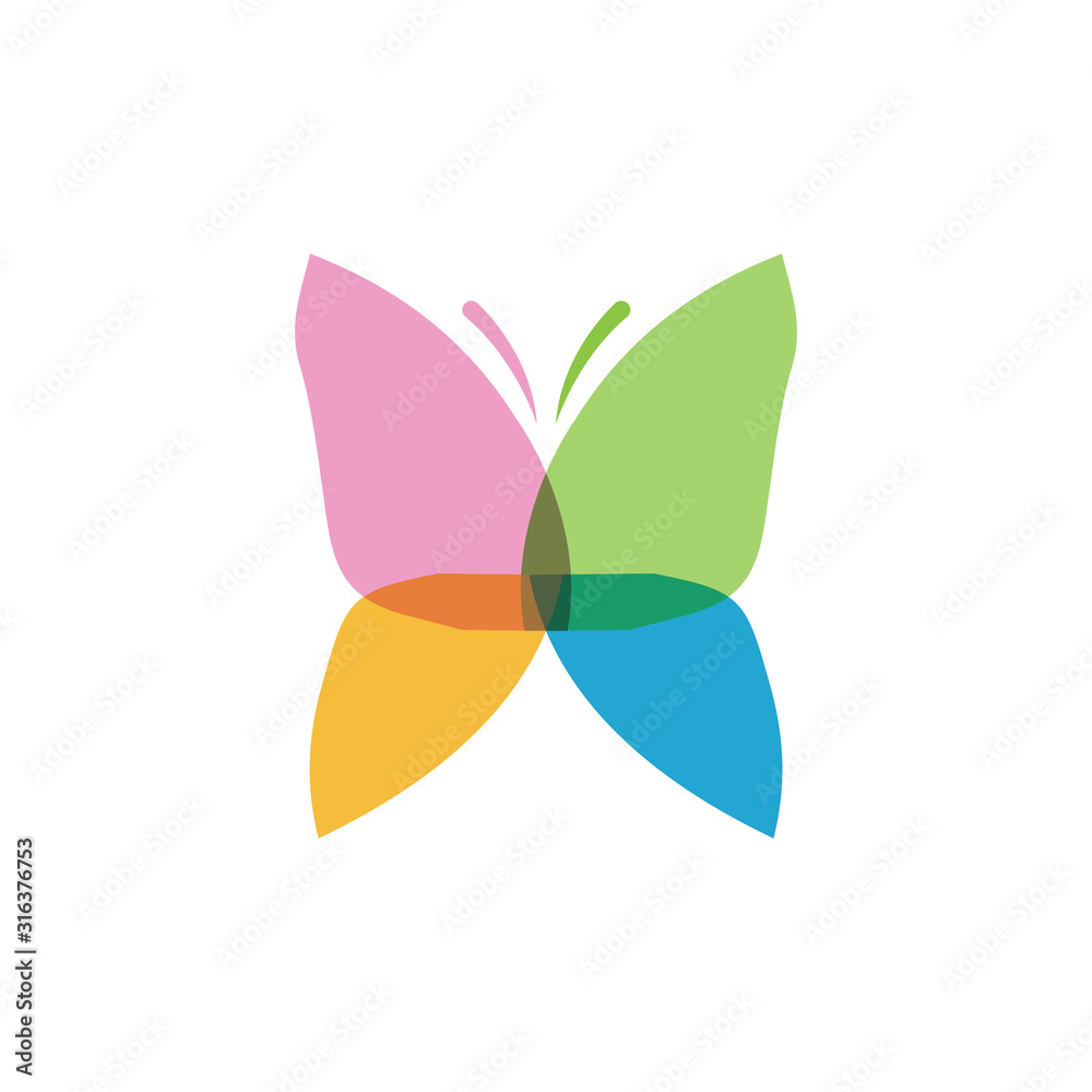 Obraz premium Beauty Butterfly Logo Template Vector icon design