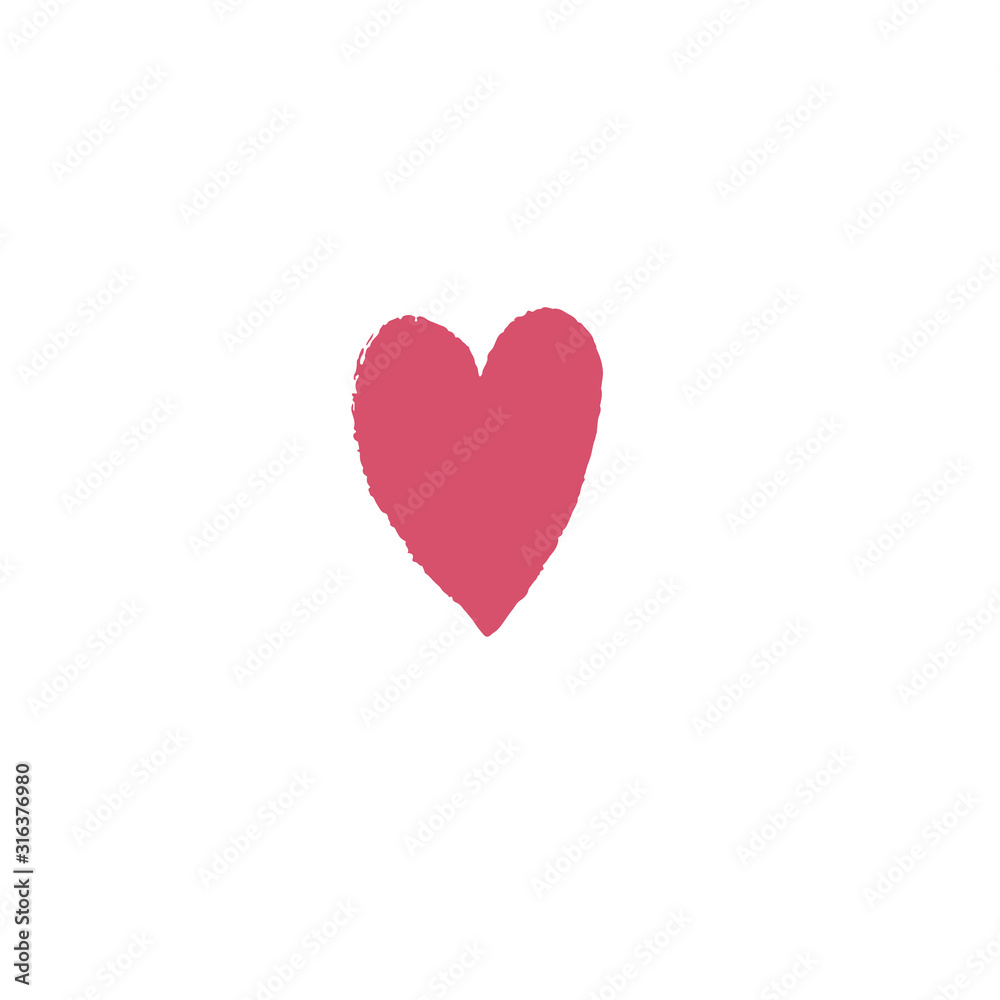 Heart icon with texture. Vector isolated illustration.