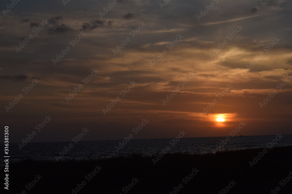 sunset over sea