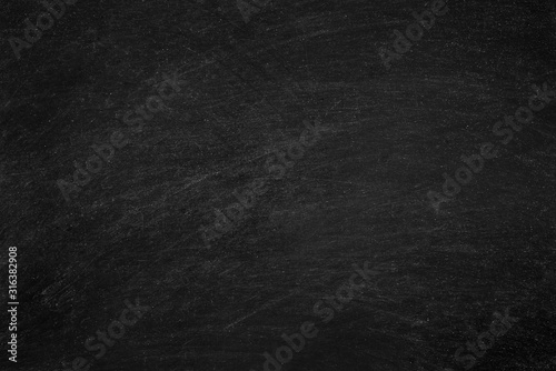 Working place on empty rubbed out on green board chalkboard texture background for classroom or wallpaper, add text message.