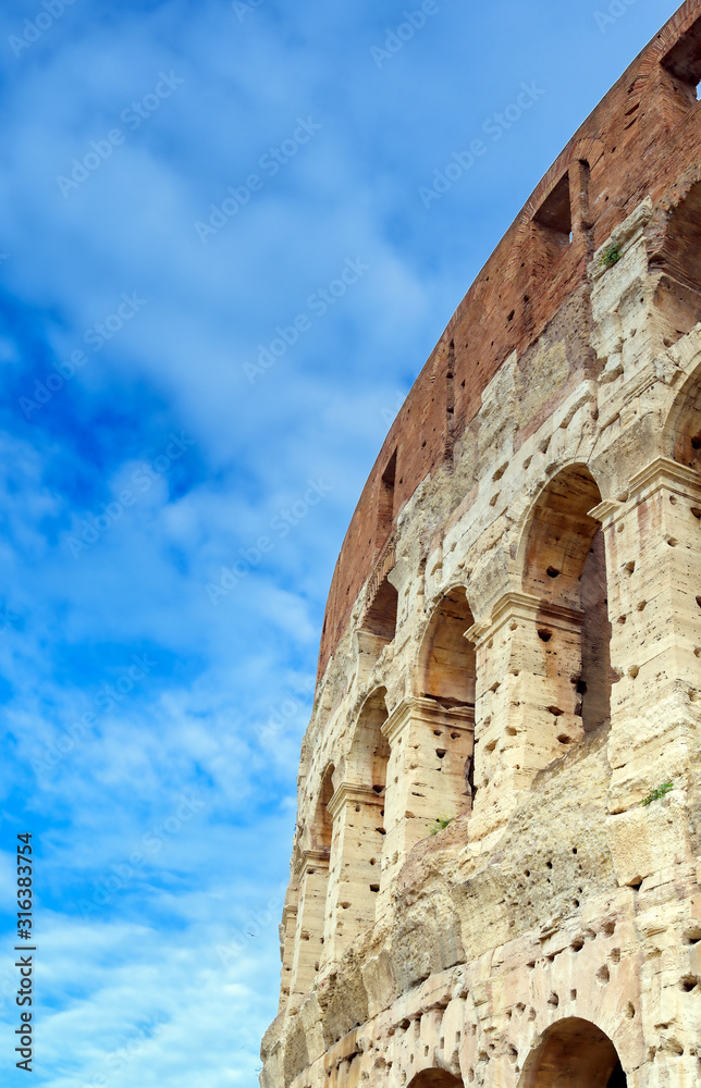 The Colosseum located in Rome, Italy.