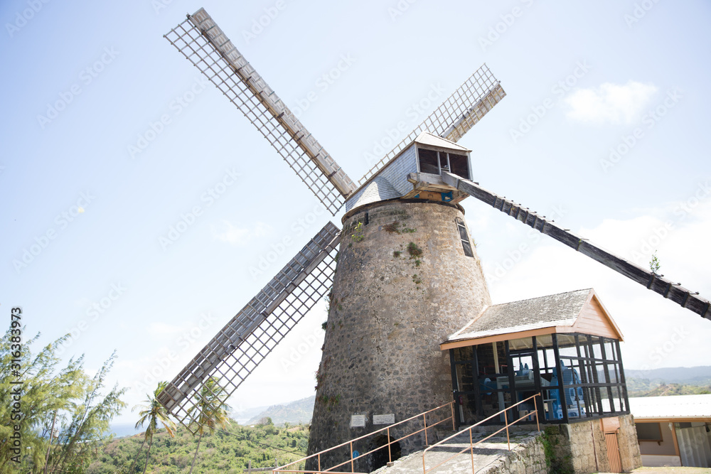 Wind mill in Barbados for sugar cane production