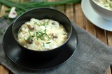 Creamy risotto with mushroom and chives