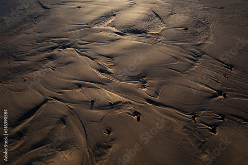 Obraz na płótnie Sand waves on sand dunes in the Slowinski National Park. Czolpino, Leba, Poland w salonie