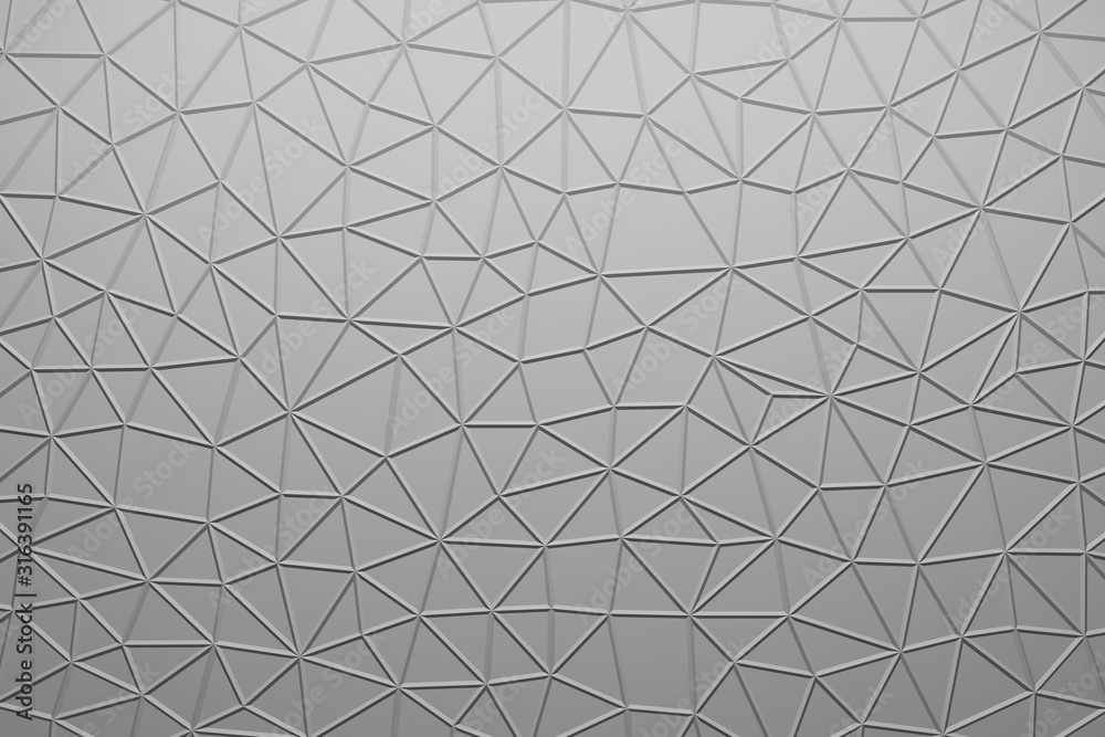 Repeat geometric triangle mosaic gray, Visualization 3D render abstraction pattern, nice background texture.