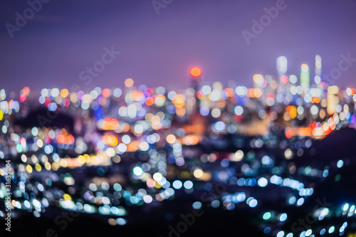 Defocused city light in night