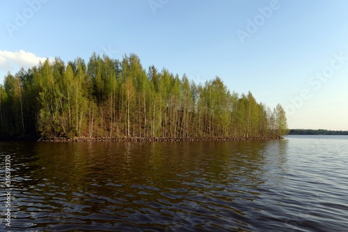 Island on the Sheksna River, Vologda Oblast. Russia