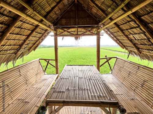 Fotografie the small hut in rice fields