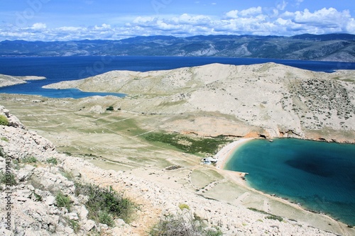 first view on Veli and Mala Luka, Baska, island Krk, Croatia photo