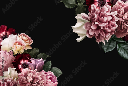 Foto Floral banner, header with copy space