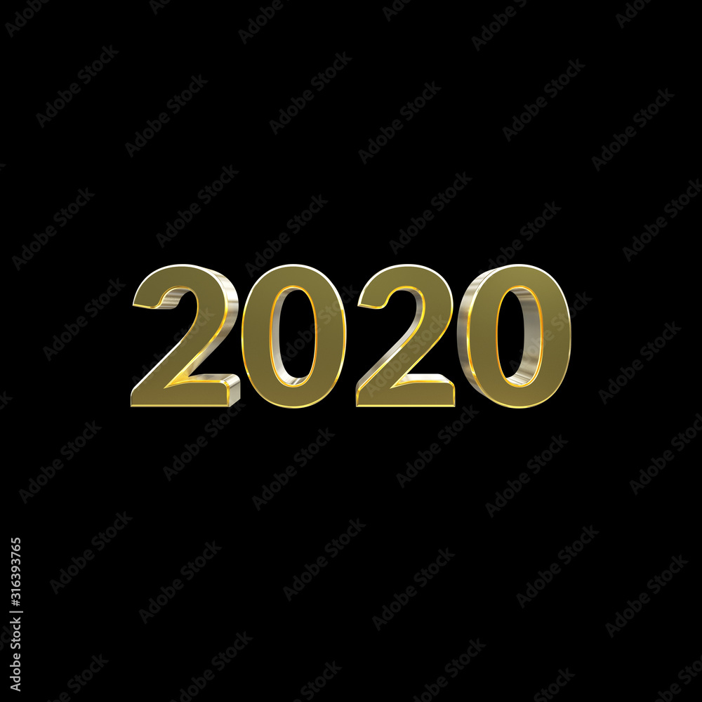 3d luxury gold 2020 and black background 3d luxury gold 2020 and black background