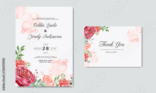 romantic and beautiful flower wedding cards invitation