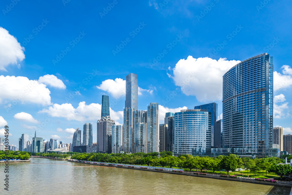Fototapeta premium downtown of city in Guangzhou China