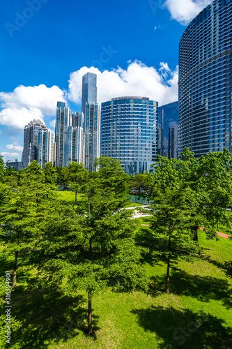 downtown of city in Guangzhou China