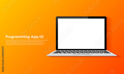 Programming and coding on laptop screen