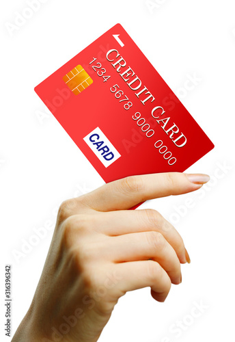 クレジットカードを持つ手