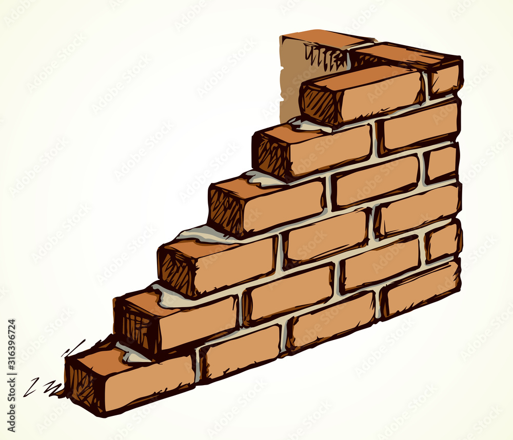 Obraz premium Brick wall. Vector drawing pattern