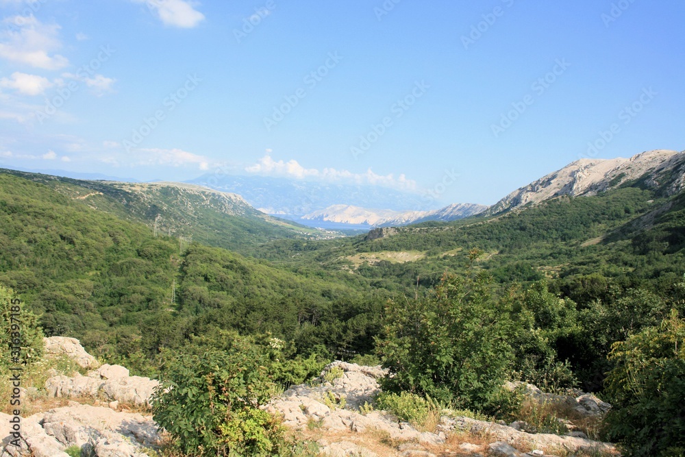 Naklejka premium view while hiking to the lighthouse in Baska, island Krk, Croatia