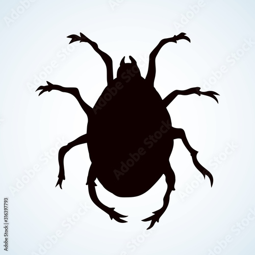 The little mite. Vector doodle symbol