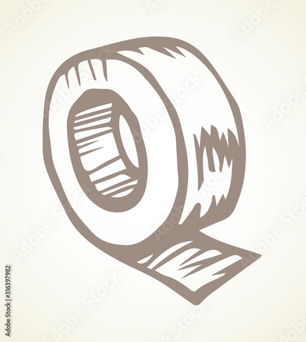 Roll of adhesive tape. Vector drawing