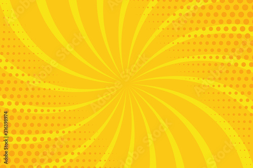 Yellow and orange retro comic background Vector illustration