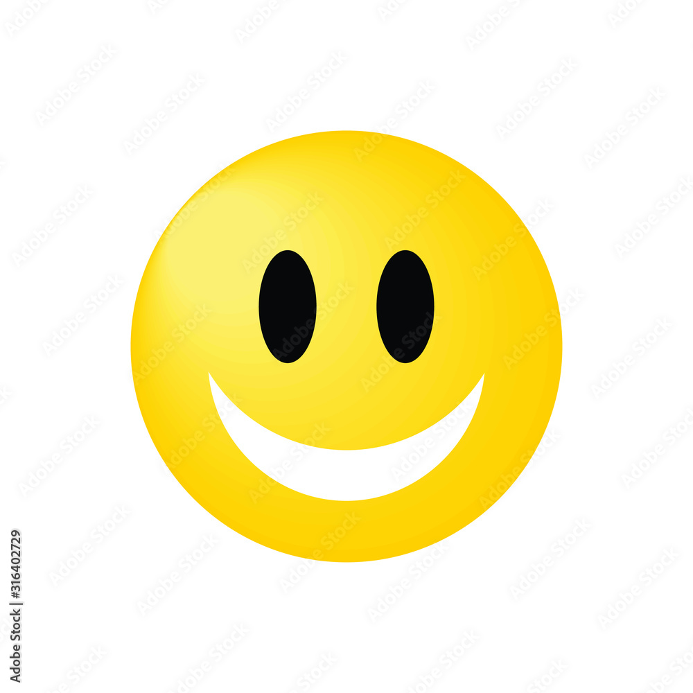 Illustration smiley icon vector yellow shining emoticon graphic