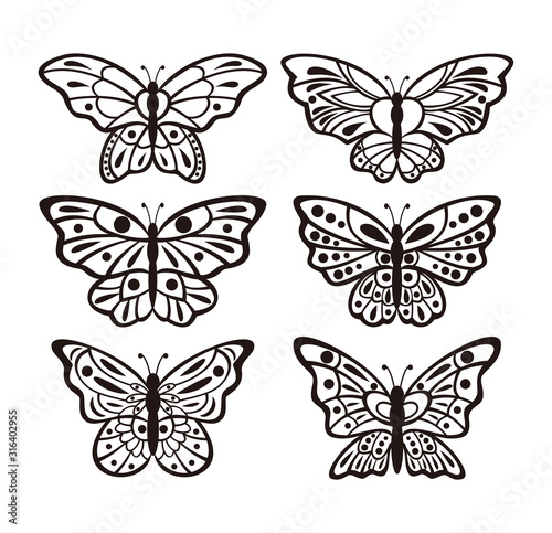 Wallpaper Mural Set Of Butterflies Design Torontodigital.ca