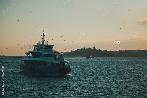 Istanbul new bought City Ferry in a moody view © Solidasrock