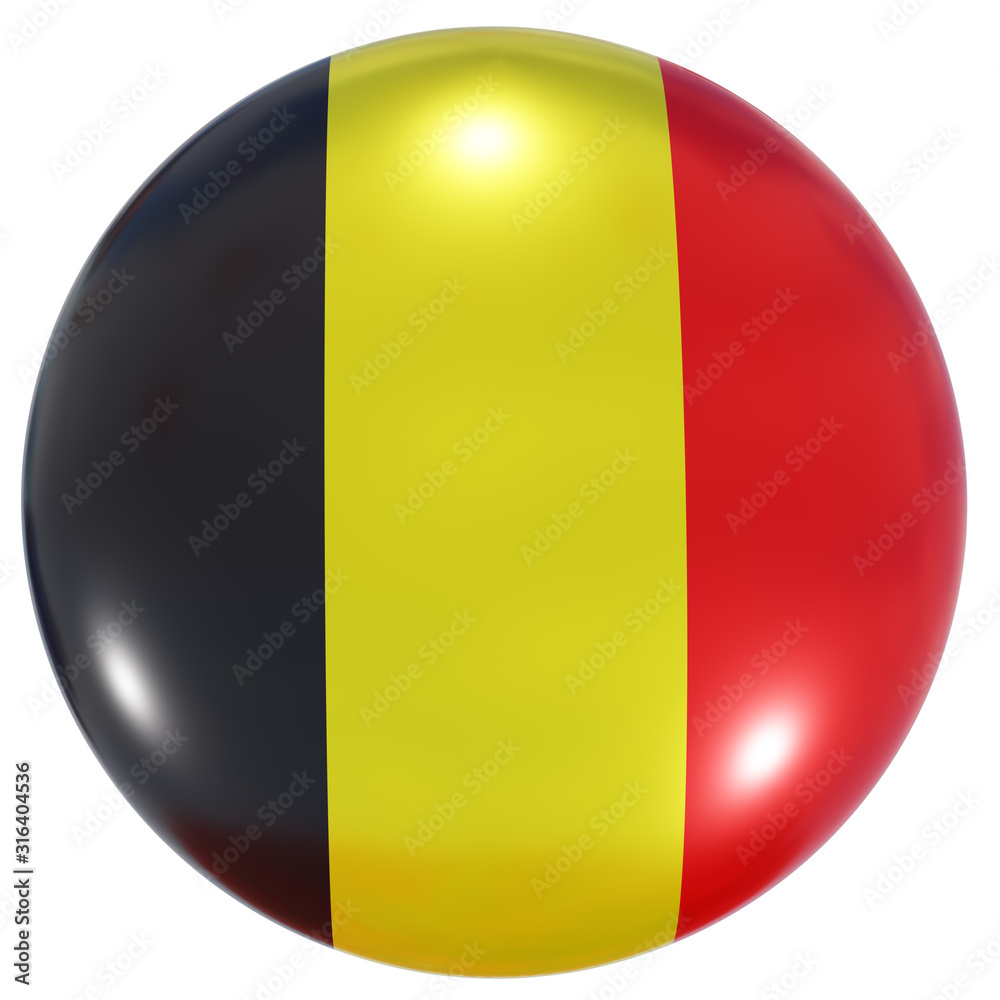 Fototapeta premium Belgium national flag button