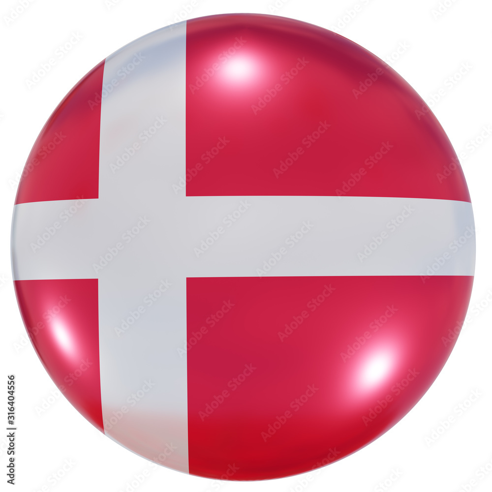 Obraz premium Denmark national flag button