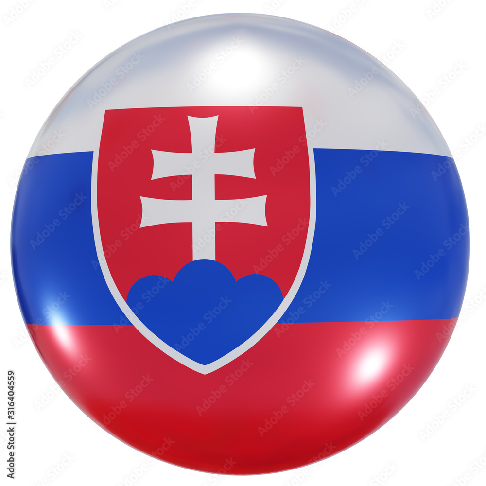 Obraz premium Slovakia national flag button