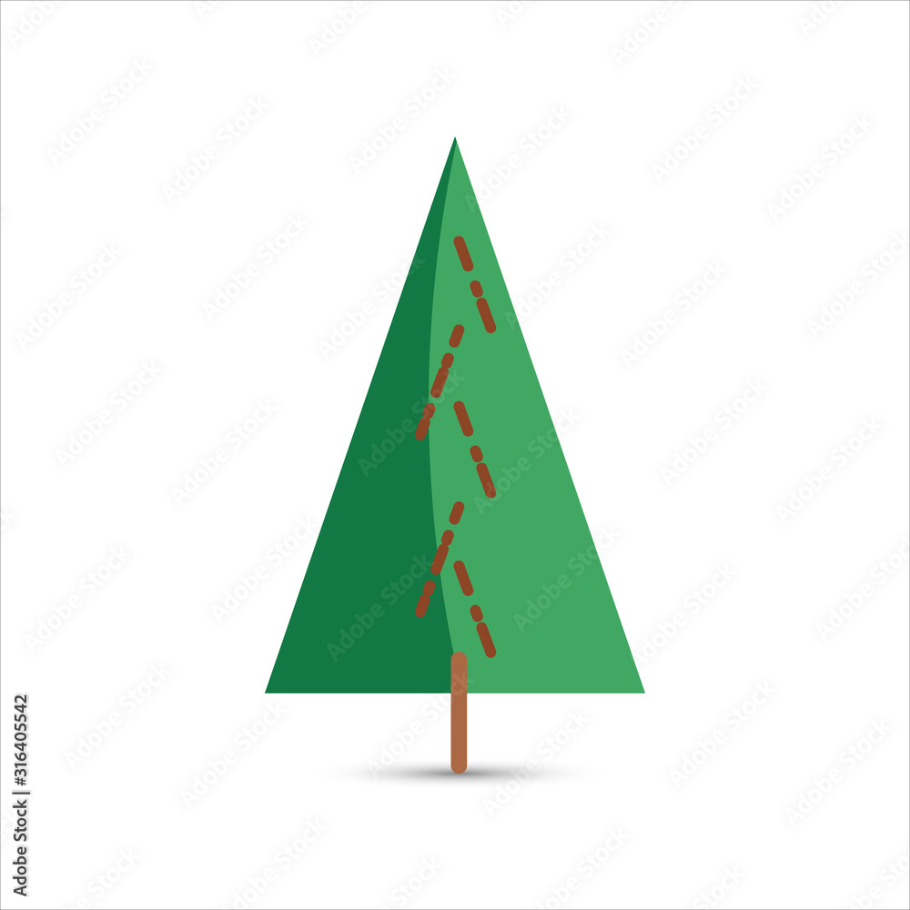 Isolate flat tree on a white background. Element. Ecology or nature logo. Vector illustration Isolate flat tree on a white background. Element. Ecology or nature logo. Vector illustration