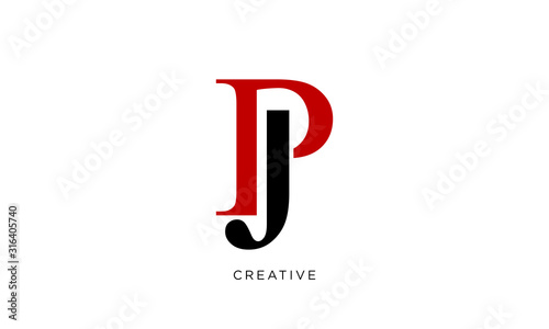 pj initial logo design vector icon