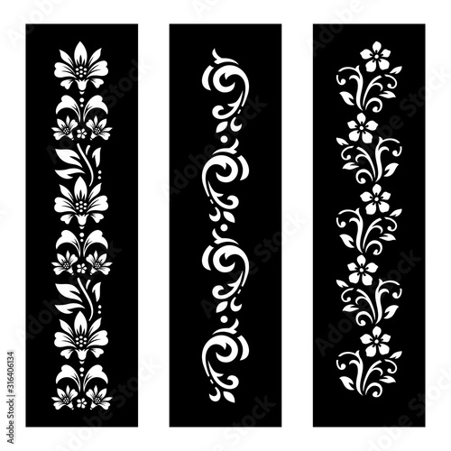 Black and white Floral cut file with temporary tattoo design