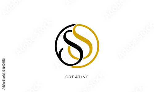 ss logo design vector icon luxury premium
