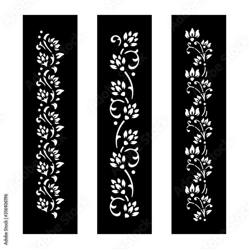 Black and white Floral cut file with temporary tattoo design
