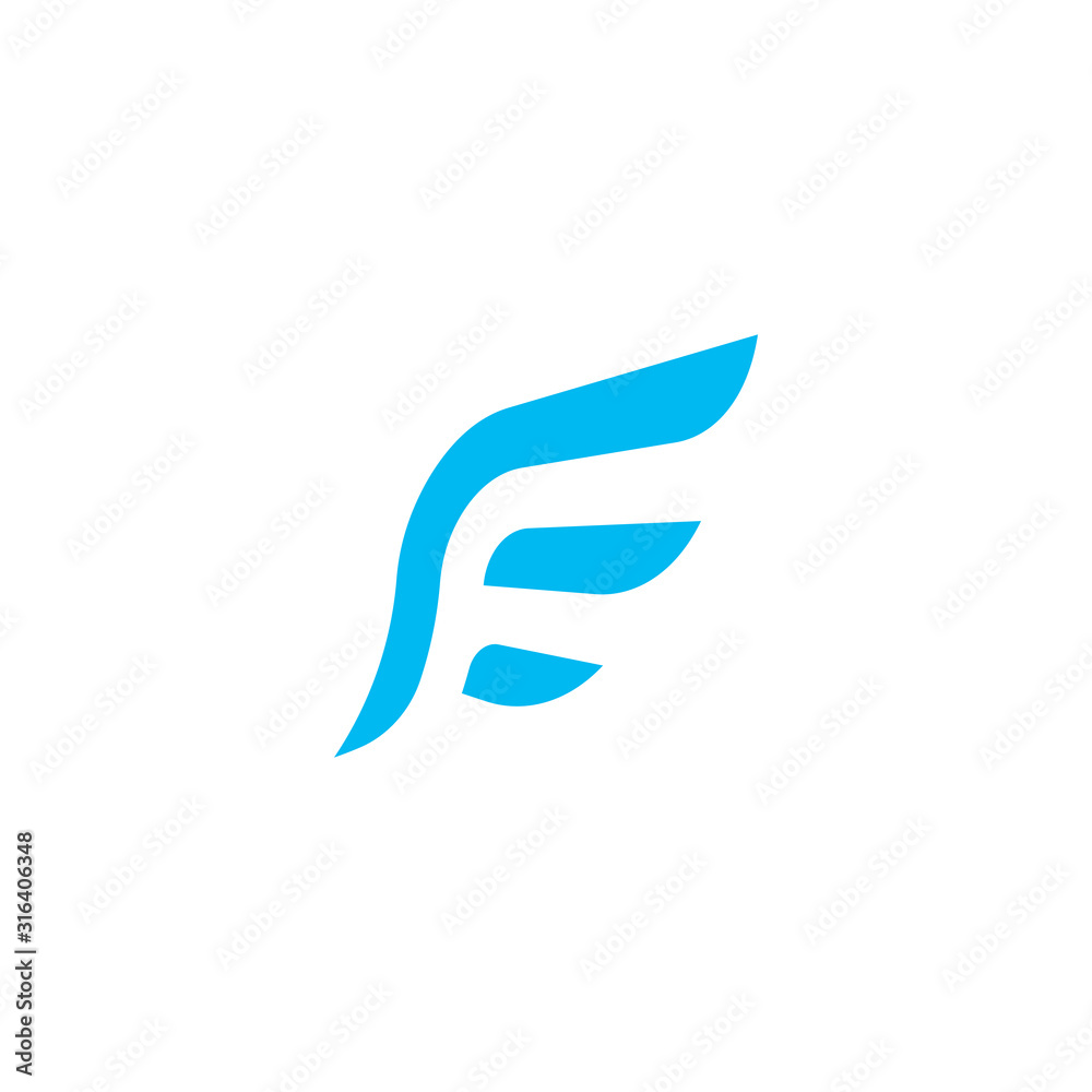 Logo design with abstract wing icon, F letter logo design, E letter logo design Logo design with abstract wing icon, F letter logo design, E letter logo design