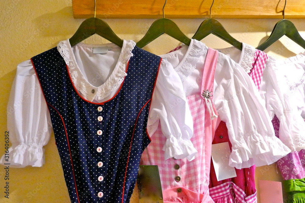 Parts of a typical Bavarian, traditional clothing, suitable for the