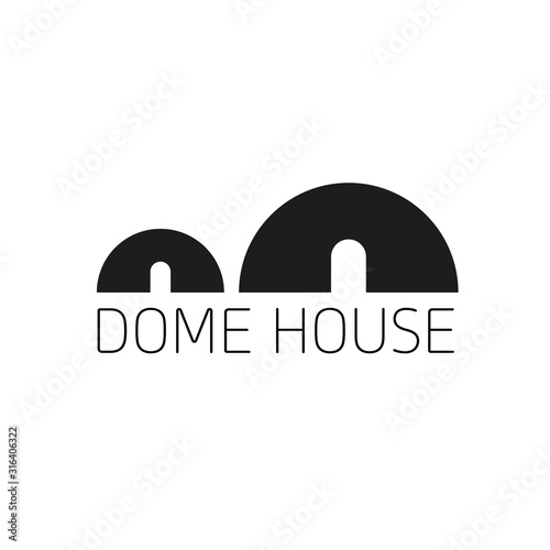 logo design with eskimo house icon, black color.