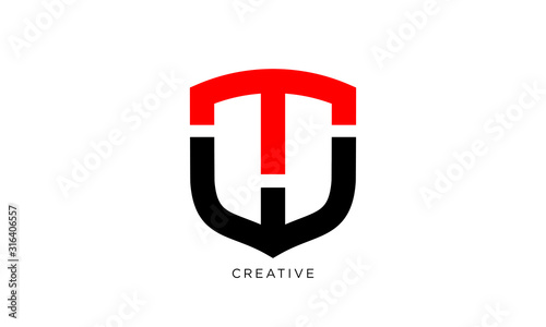 tw shield logo design vector photo
