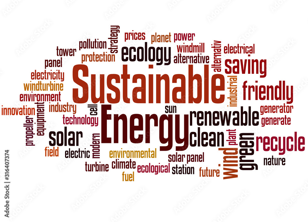 Sustainable energy word cloud concept 2
