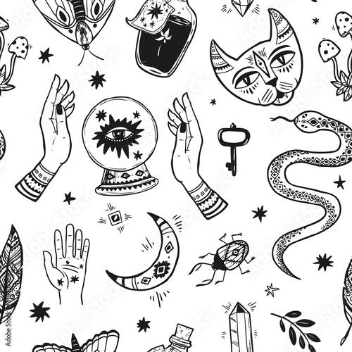 Magic elments. Hand drawn vector illustration sacred symbol.