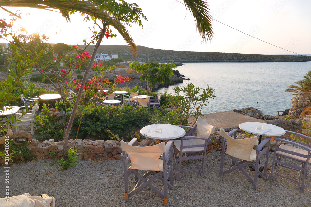 Panoramic view of Avlemonas bay in Kythera, Greece