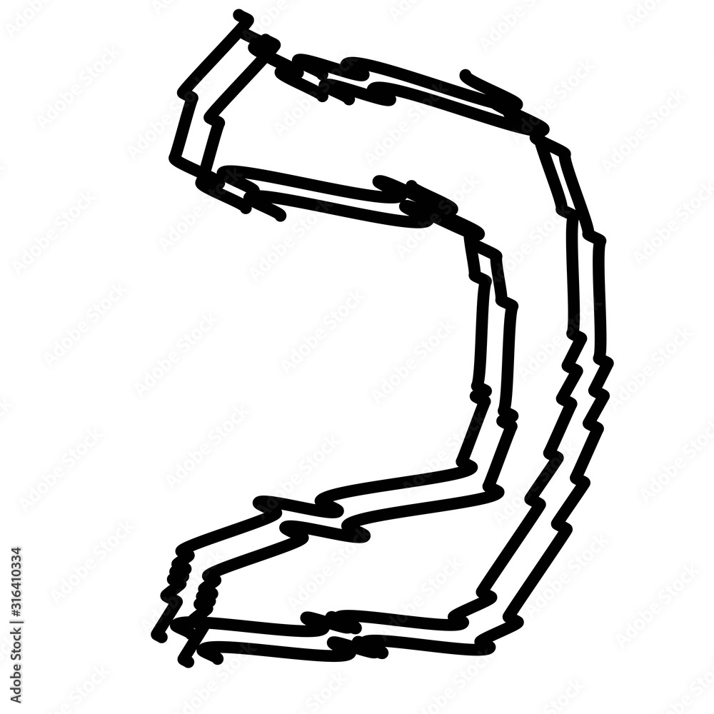 Black letters of the Hebrew alphabet. Hebrew children scribbles. Vector illustration on isolated background. Black letters of the Hebrew alphabet. Hebrew children scribbles. Vector illustration on isolated background.