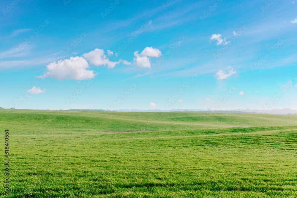 Green Field and Beautiful Sunset Green Field and Beautiful Sunset