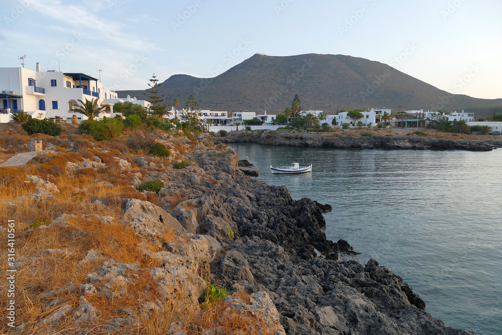 Panoramic view of Avlemonas bay in Kythera, Greece