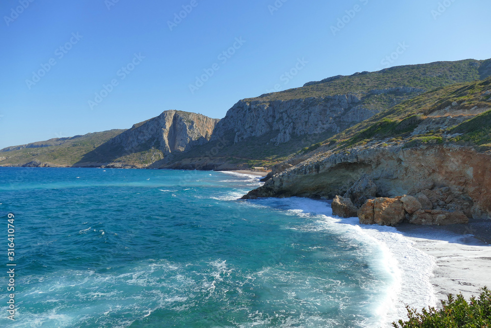 Wild cliff north east in Kythera island